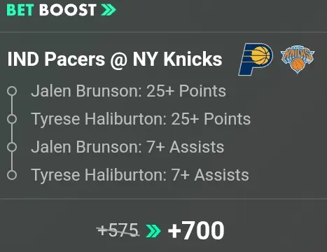 IND Pacers @ NY Knicks NBA SGP
