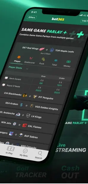 bet365 app betting offer screen