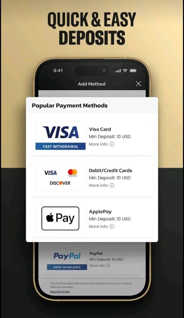 BetMGM App deposit methods