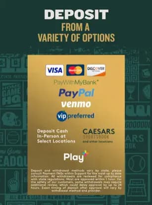 Caesars App Payment options