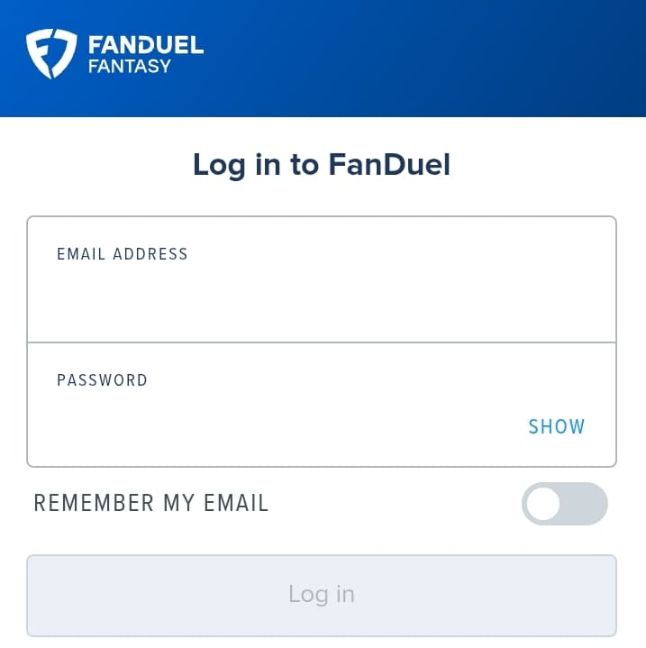 FanDuel registration page