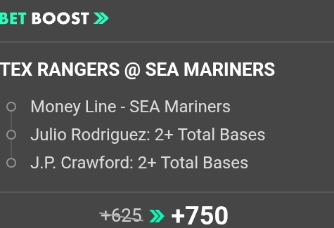 Rangers @ Mariners MLB SGP
