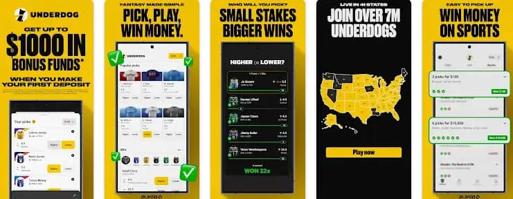 Underdog Fantasy Appstore view