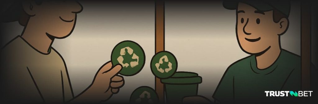Fans exchange cups for token