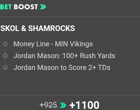 MIN Vikings @ PIT Steelers NFL SGP