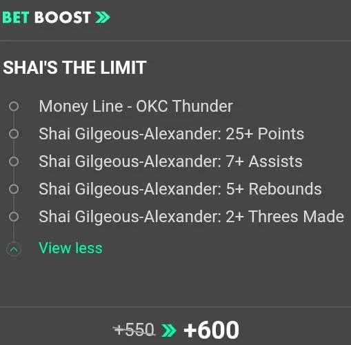 HOU Rockets @ OKC Thunder NBA Same Game Parlay