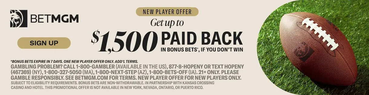 BetMGM Bonus $1,500 paid back