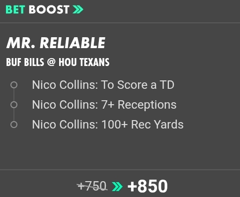 BUF Bills @ HOU Texans NFL SGP