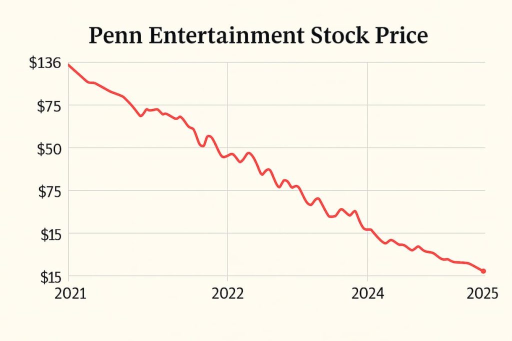 PENN stock decline chart