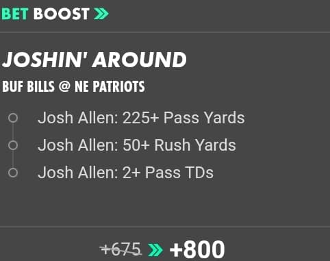 Bills @ Patriots boosted SGP