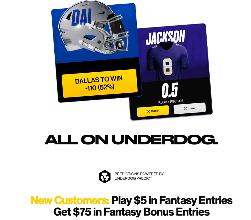 Underdog Fantasy Bonus Play $5 get $75