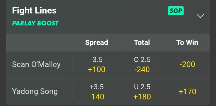 Sean vs Song line movement