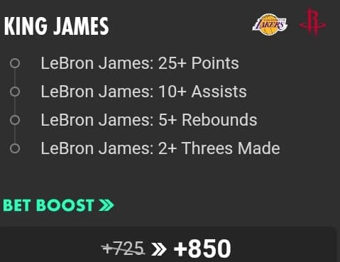 LA Lakers @ HOU Rockets NBA SGP