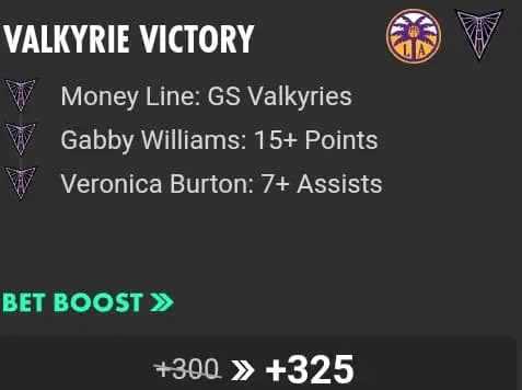 Sparks @ Valkyries WNBA Same Game Parlay