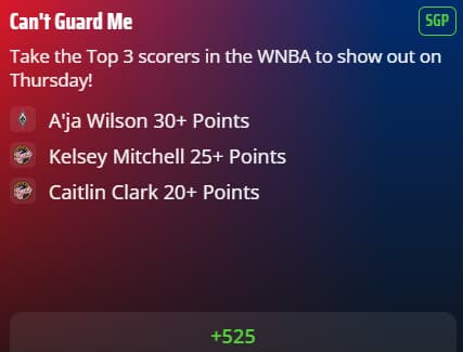 LV Aces @ IND Fever WNBA SGP