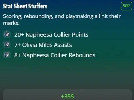 Valkyries @ Lynx WNBA SGP
